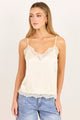 Nocturne Champagne Satin Lace Trim Cami