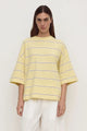 Nora Rind Butter Cotton Stripe Oversized Tee SS Stripe