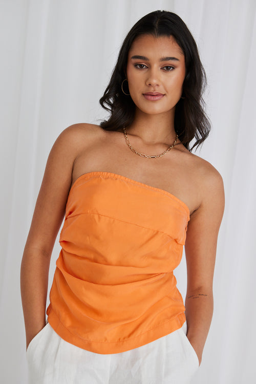 Observation Mandarin Cupro Strapless Top WW Top Among the Brave   