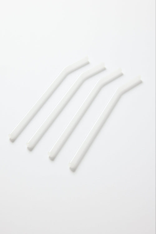 white glass straws