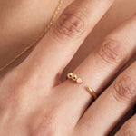 Orb Rose Quartz Adjustable Gold Ring ACC Jewellery Ania Haie   