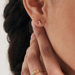 Orb Sparkle Gold Stud Earrings ACC Jewellery Ania Haie   