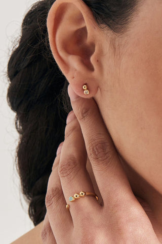 Orb Sparkle Gold Stud Earrings ACC Jewellery Ania Haie   