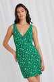 Orion Green Ditsy Slim Fit Mini Dress