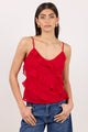 Outgoing Flame Georgette Frill Front Cami Top