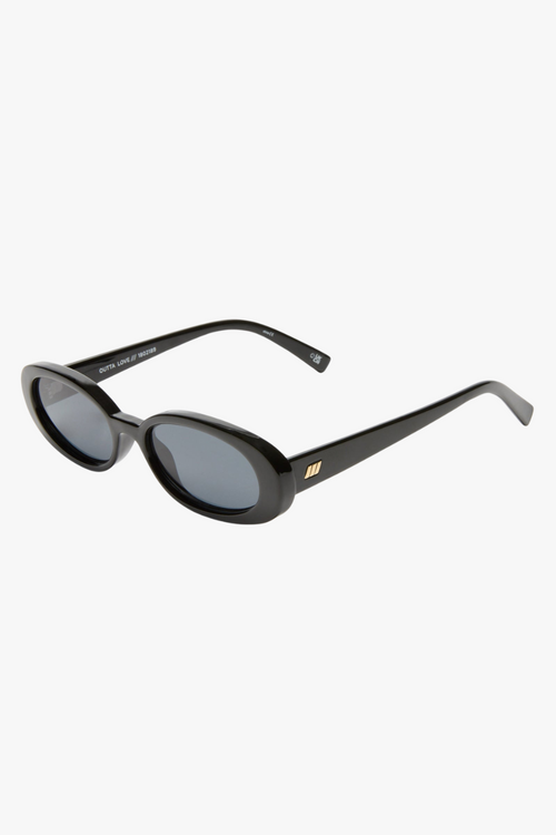 Outta Love Oval Black Smoke Lens Sunglasses