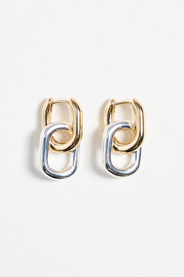 gold and silver earring 
