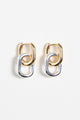 Oval Drop Gold + Rhodium Earrings