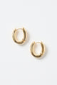 Oval Wavy Gold Hoop Earring