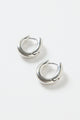 Oval Wavy Rhodium Hoop Earring