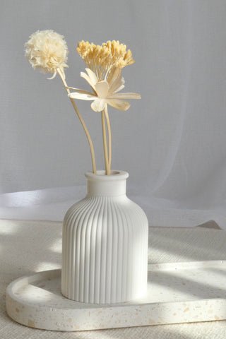 Bud Ribbed White 9.5cm Vase