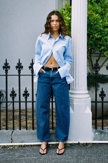 Gigi Forever Blue Mid Barrel Jean