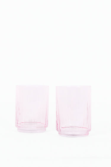 Pale Pink Ribbed Set 2 Tumblers