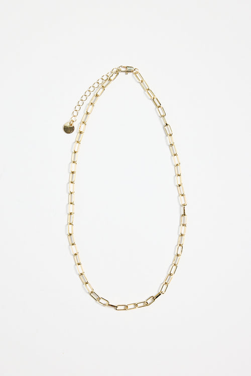 Paper Clip Gold Necklace