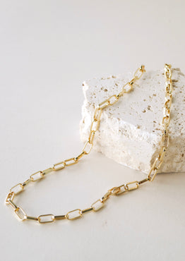 Paper Clip Gold Necklace