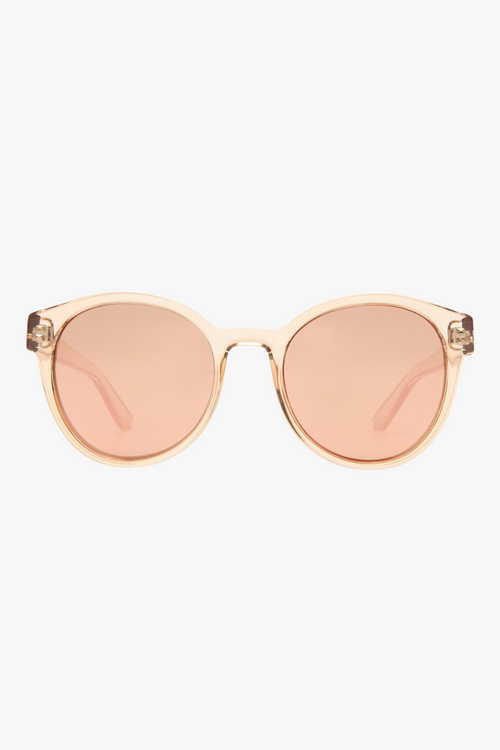 Round Clear Tan Sunglasses