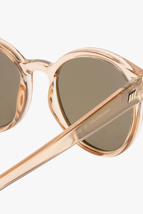 Round Clear Tan Sunglasses