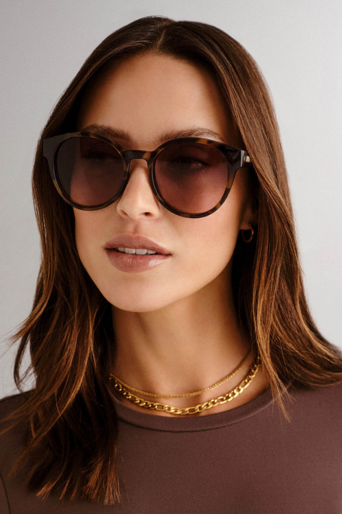 Round Brown Tort Sunglasses