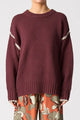Pasadena Chocolate Contrast Stitch Knit Jumper