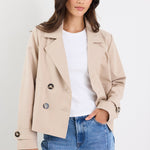 Pathway Taupe Cropped Trench Jacket