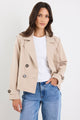 Pathway Taupe Cropped Trench Jacket