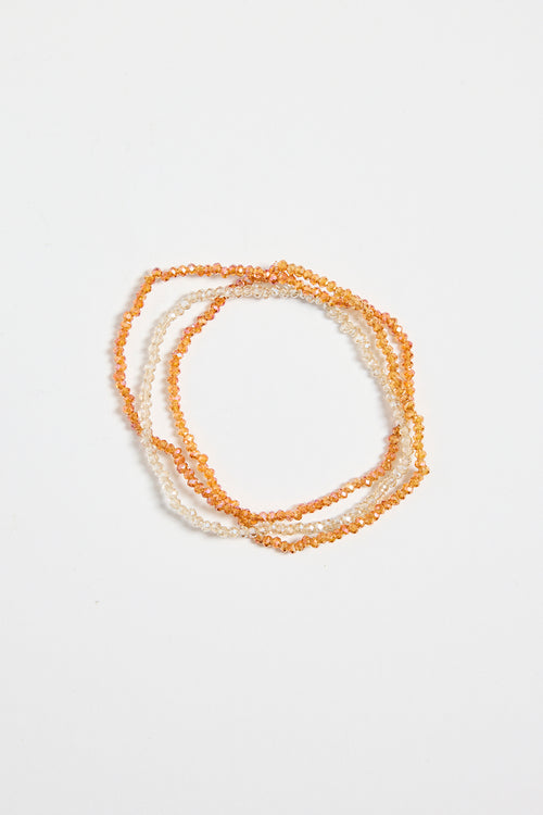 Peach Beaded Set Of 3 Bracelets