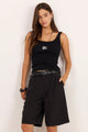 Curated Black Tailored Bermuda Shorts