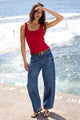 Varsity Deep Blue Forward Seam Barrel Jeans
