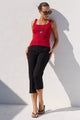 Reckon Black Stretchy Capri Pants