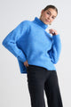 Penelope Azure Blue Roll Neck Knit Jumper