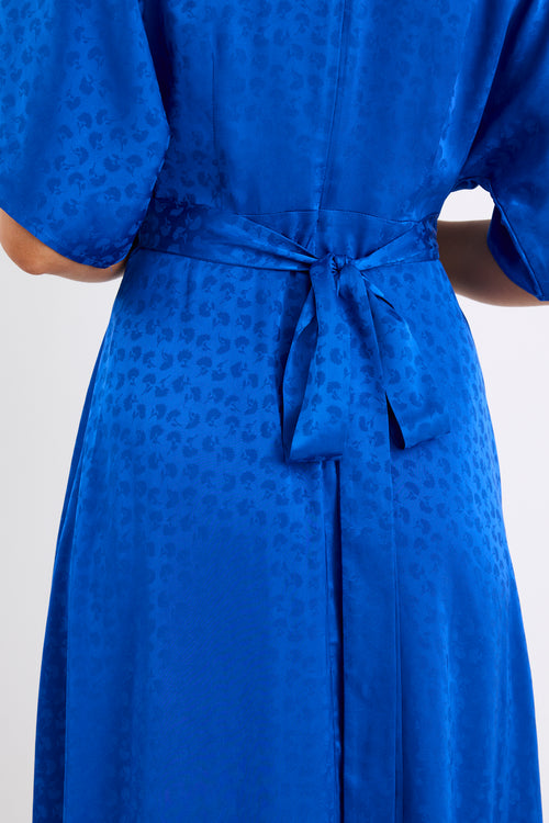 Shop Picasso Electric Blue Satin Jacquard SS Kimono Midi Dress | Flo & Shop Picasso Electric Blue Satin Jacquard SS Kimono Midi Dress | Flo &