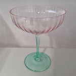 Ripple Pink Green Martini Glass