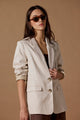 Pillar Cream Linen 2 Button Blazer
