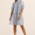 Pivot Sky Blue Embroided Detail SS Dress WW Dress Zoe Kratzmann   