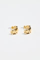 Pleated Wide Gold Huggie Earring