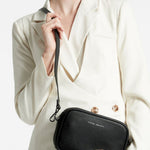 black leather bag