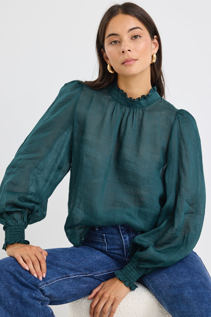 Poet Forest Long Sleeve High Neck Top | Flo & Frankie