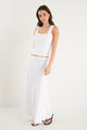 Summit White Linen Blend Tie Waist Bias Maxi Skirt