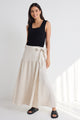 Impact Natural Linen Tiered Wrap Maxi Skirt