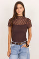Providing Chocolate Lace Short Sleeve Top