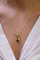 Pure 18k Gold Plate with Herkimer Quartz Fob Necklace