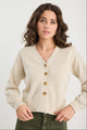 Purity Oat Marle V Neck Cardigan