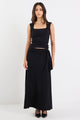 Status Black Knot Front Maxi Skirt
