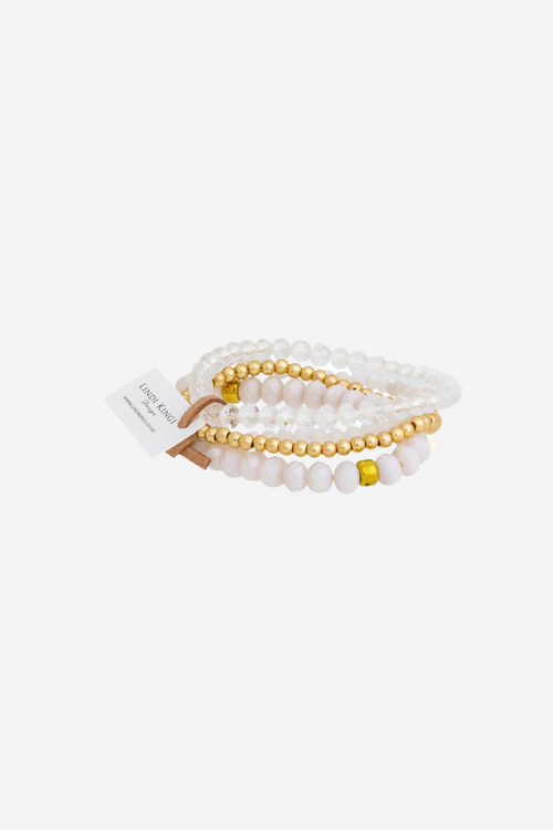 Summer Cream and Gold Bracelet Set ACC Jewellery Lindi Kingi   
