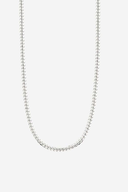 Talia Flat Snake Chain Silver Necklace EOL ACC Jewellery Pilgrim   