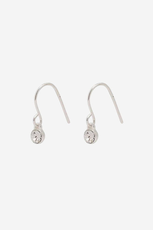 Lucia Crystal Pendant Hook Earrings Silver ACC Jewellery Pilgrim   