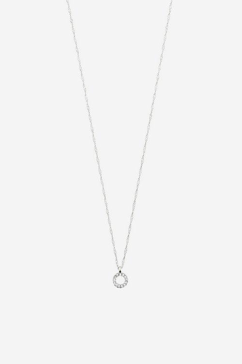 Tessa Preciosa Crystals on Small Silver Circle Pendant Necklace ACC Jewellery Pilgrim   