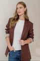 Atlantic Chocolate Linen Classic Blazer