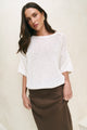 Sunrise Ivory SS Crochet Knit Top