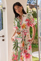 Radiate Cream Scarf Floral Maxi Short Sleeved Shirt Dress